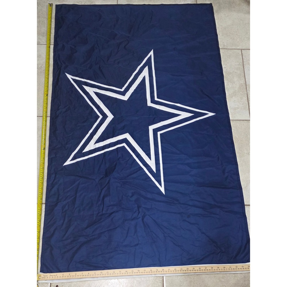 Dallas Cowboys NFL Star Logo Flag Navy Blue White 3x5 Grommets Football Decor